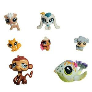 LPS Littlest Pet Shop Animal Figures Lot Of 7 Collectible Toys Mixed Collectible